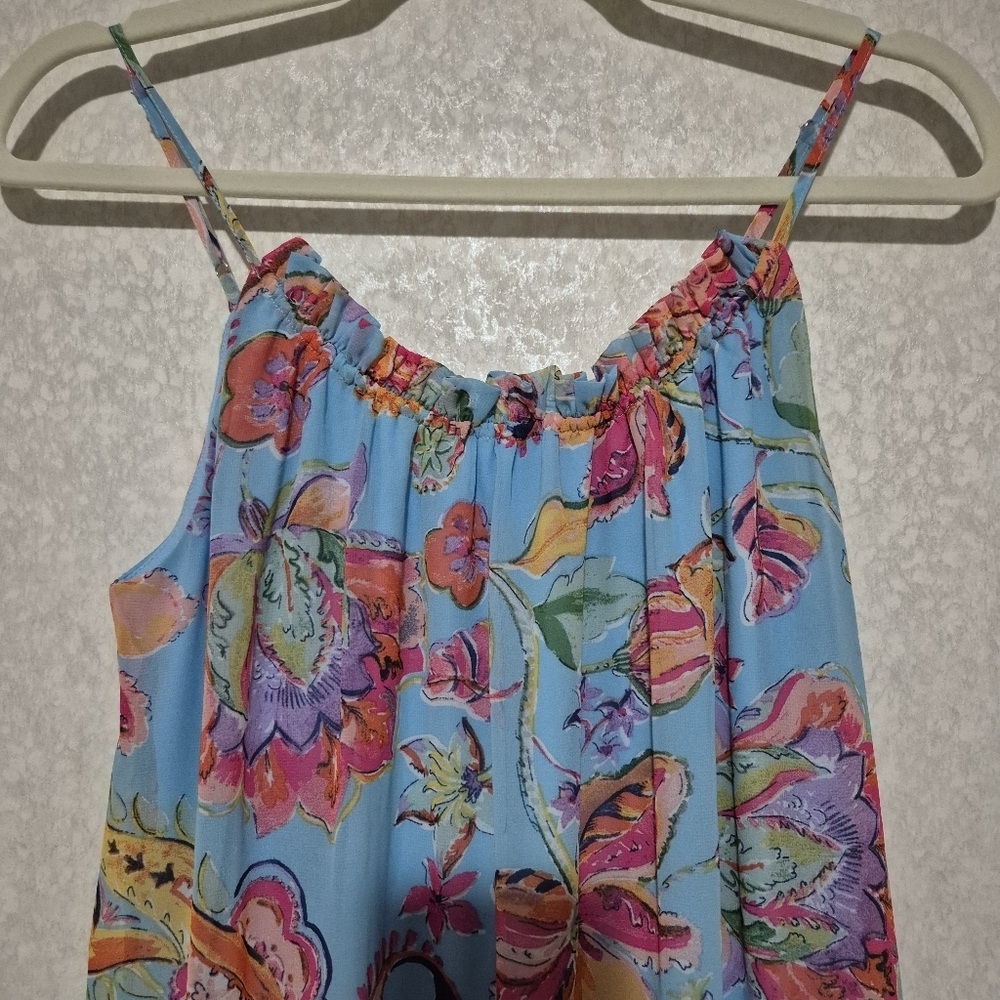 NICOLE MILLER... Light Blue FLORAL MAXI DRESS...SIZE:XS - Picture 4 of 13